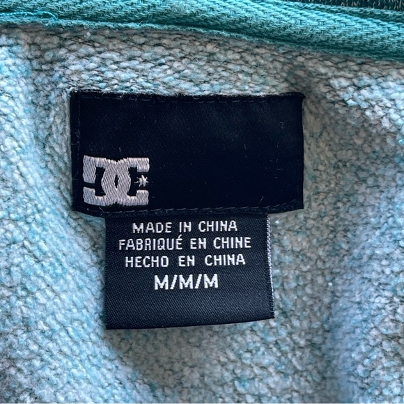 DC shoe hoodie sweater men'sMedium teal blue  skate y2k - Picture 7 of 8